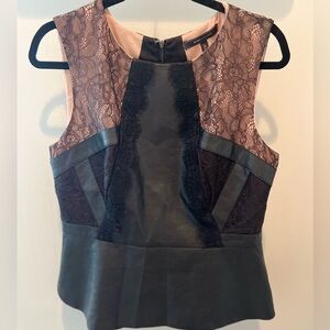 Beautiful leather & lace BCBG Max Azria top